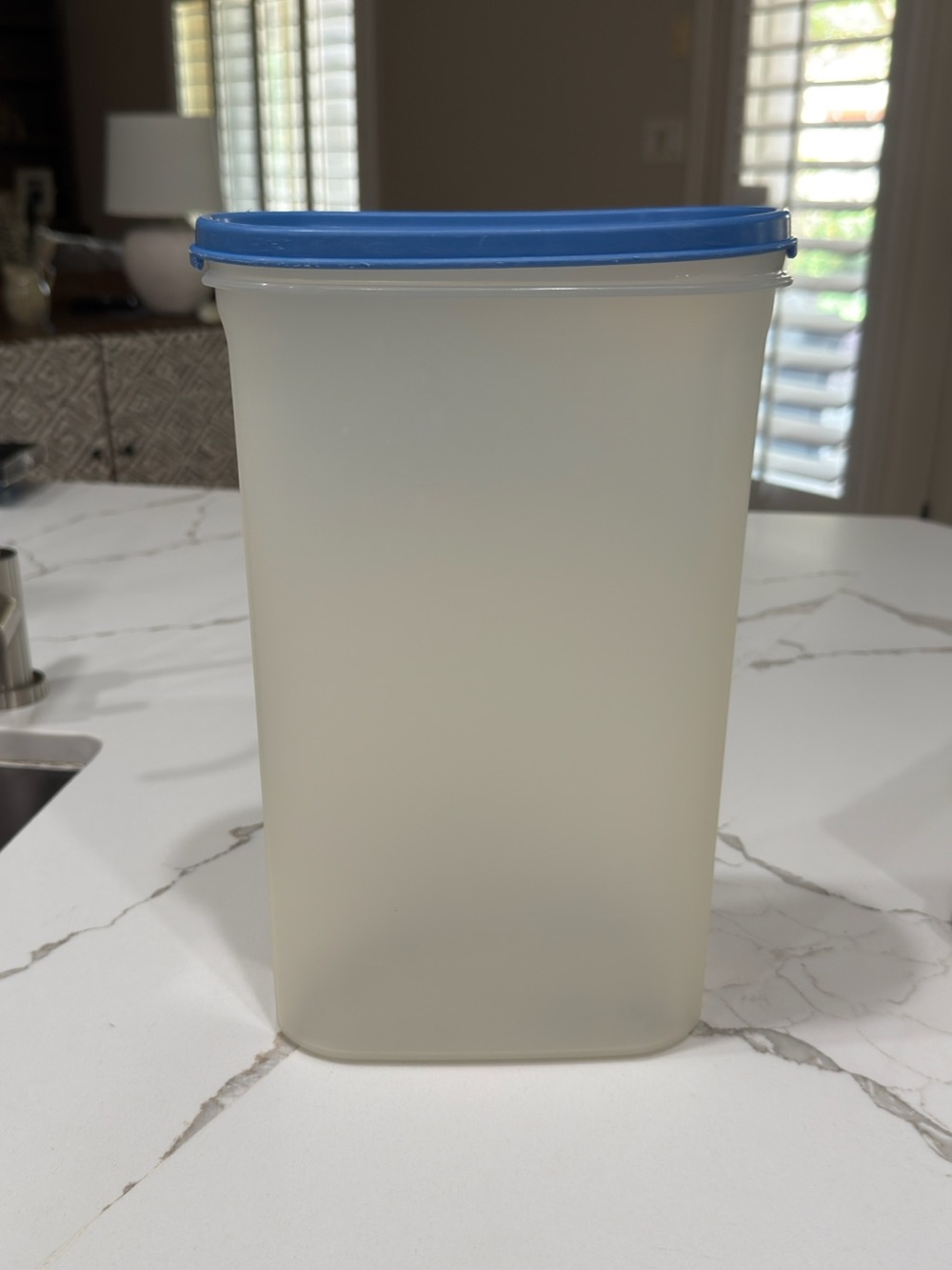 Tupperware Plastic Kitchen Storage Container with Blue Lid